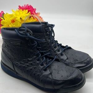 Rockport Blue Ostrich Look Leather High Tops Sz 10.5. MS1324